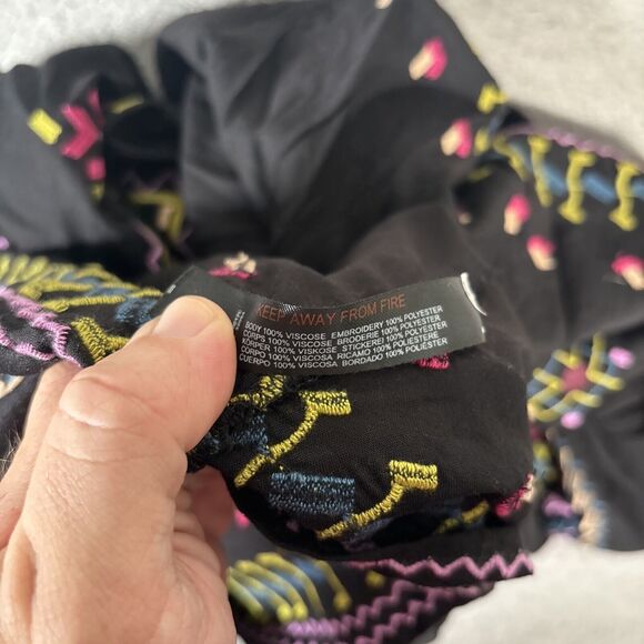 NWT Anthropologie Maxi Dress Women’s Size S Black Southwestern Aztec Embroidered - Picture 11 of 11